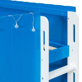 Full Size Kids Loft Bed With Warm LED Light String 26 Full Size Kids Loft Bed With Warm LED Light String