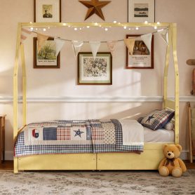 Twin Size Montessori Bed With 2 Storage Drawers