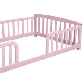 Twin Size Floor Fence Bed with Central Entrance 38 Twin Size Floor Fence Bed with Central Entrance