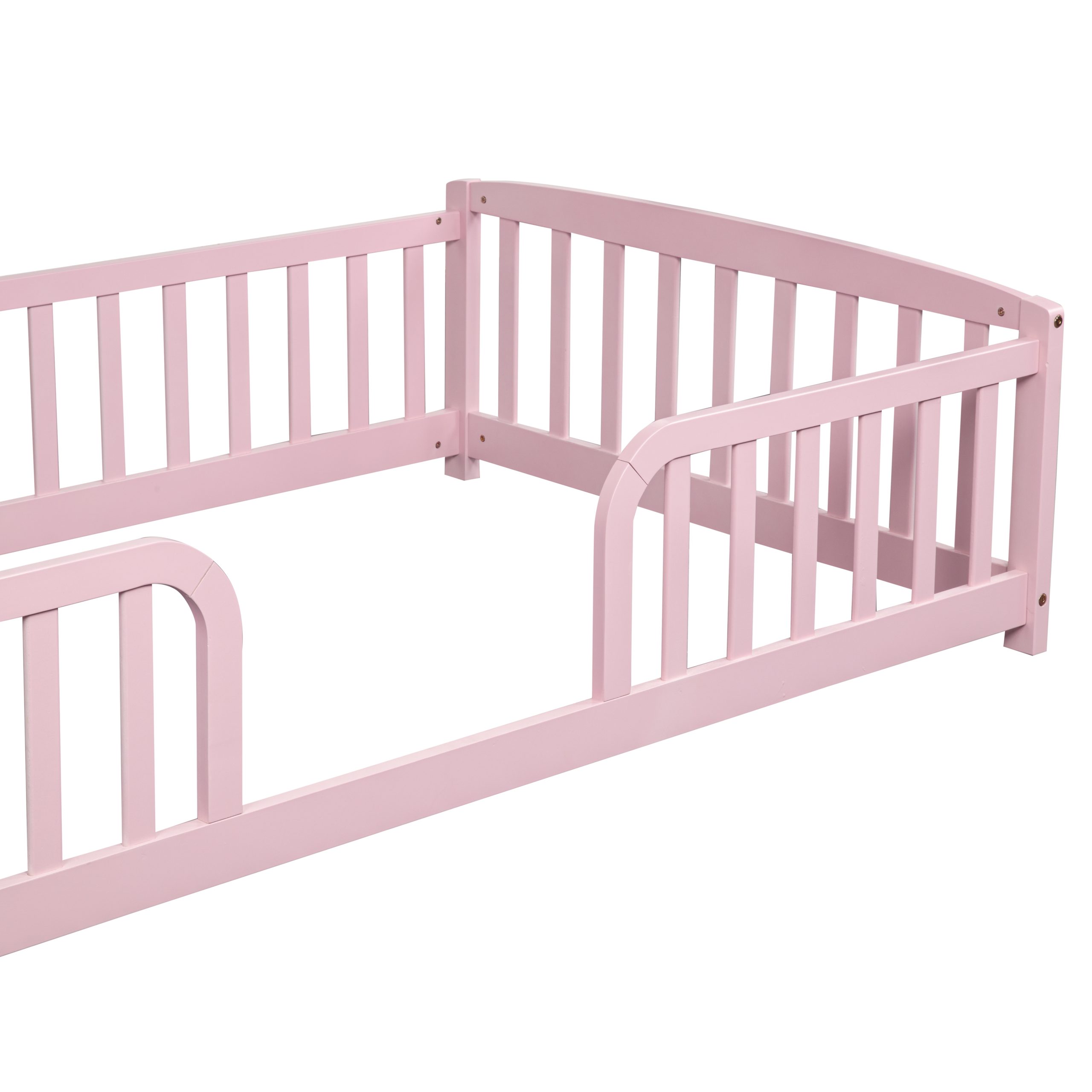 Twin Size Floor Fence Bed with Central Entrance 4 Twin Size Floor Fence Bed with Central Entrance
