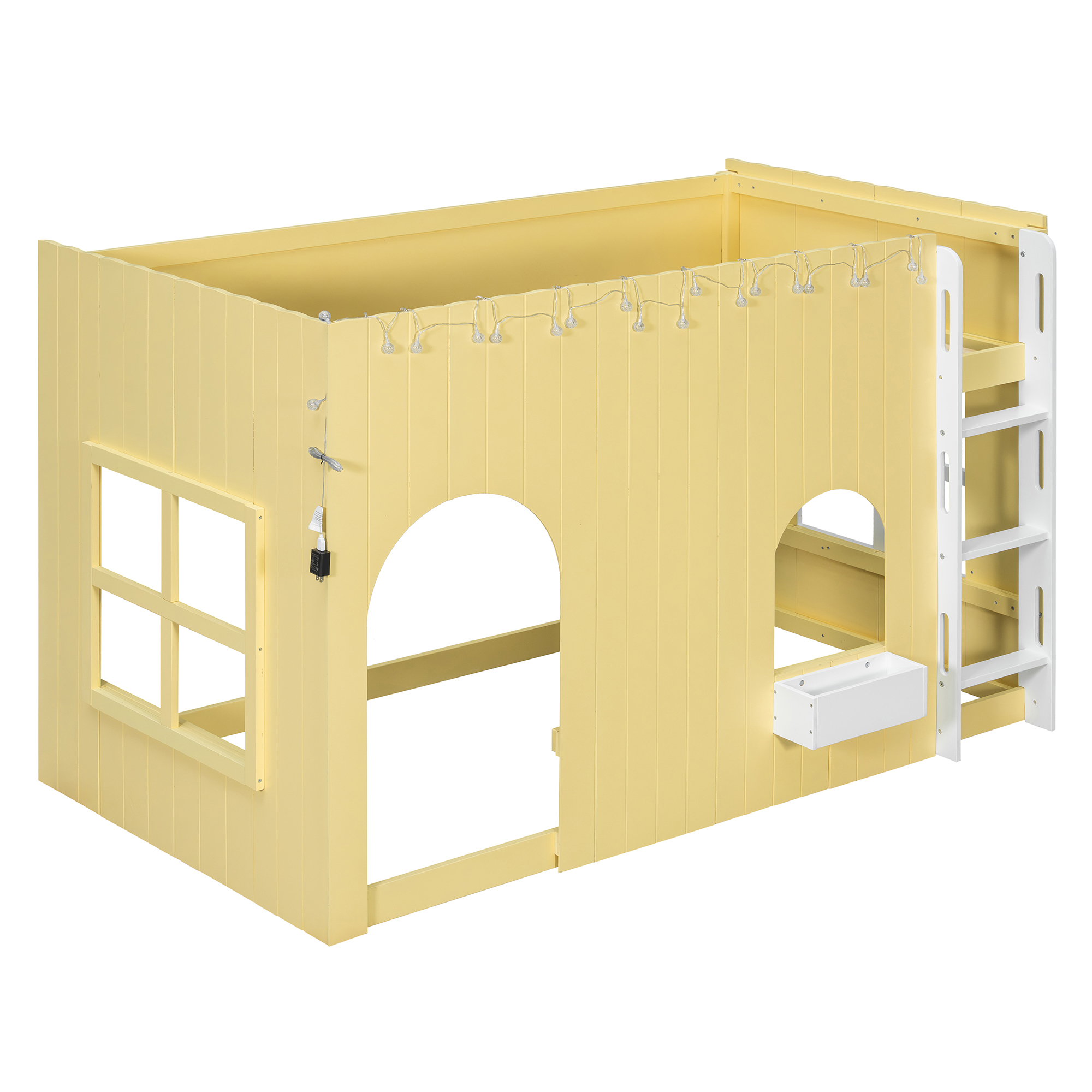 Twin Size Kids Loft Bed With Warm Led Light String 5 Twin Size Kids Loft Bed With Warm Led Light String