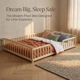 Full Size Floor Fence Bed with Central Entrance