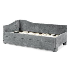 Full Size Curved Round Edge Padded Backrest Daybed