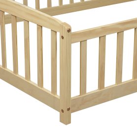 Full Size Floor Fence Bed with Central Entrance