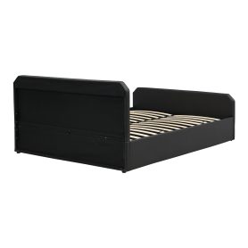 Queen Size Upholstered Gaming Bed with Side-Lift Hydraulic Storage System