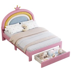 Full Size Upholstered Rainbow Design Bed