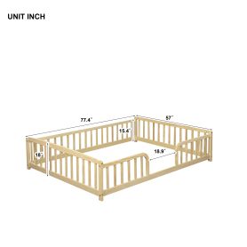Full Size Floor Fence Bed with Central Entrance