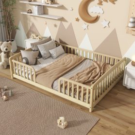 Full Size Floor Fence Bed with Central Entrance