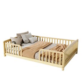 Full Size Floor Fence Bed with Central Entrance
