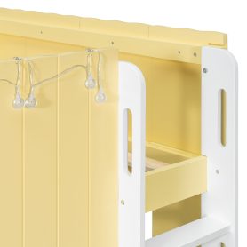 Twin Size Kids Loft Bed With Warm Led Light String 24 Twin Size Kids Loft Bed With Warm Led Light String