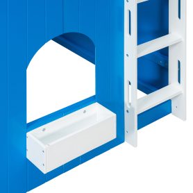 Full Size Kids Loft Bed With Warm LED Light String 28 Full Size Kids Loft Bed With Warm LED Light String