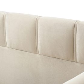 Velvet Upholstered Sofa Bed with High Side Panels and Side Entrance