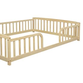 Full Size Floor Fence Bed with Central Entrance