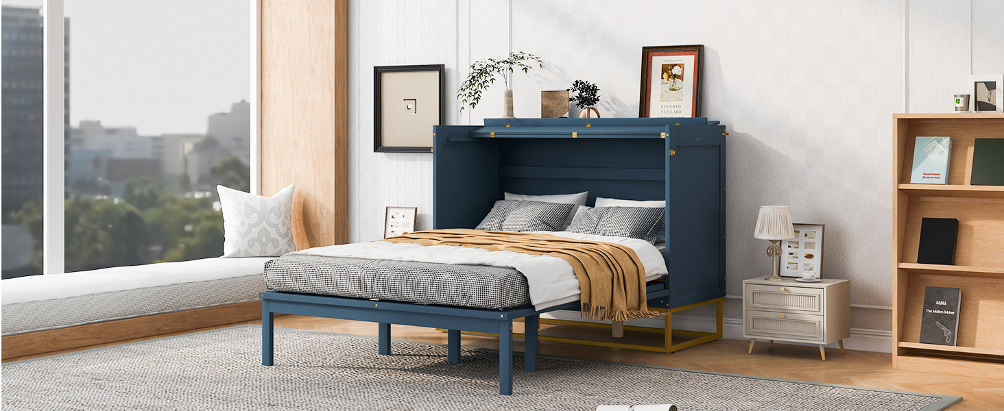 Queen Size Murphy Bed With Iron Legs, Modern Design 17 Queen Size Murphy Bed With Iron Legs, Modern Design