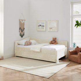 Twin Size Curved Round Edge Padded Backrest Daybed