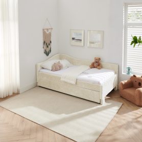 Twin Size Curved Round Edge Padded Backrest Daybed