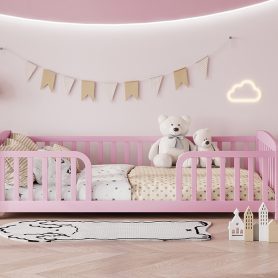 Twin Size Floor Fence Bed with Central Entrance 62 Twin Size Floor Fence Bed with Central Entrance