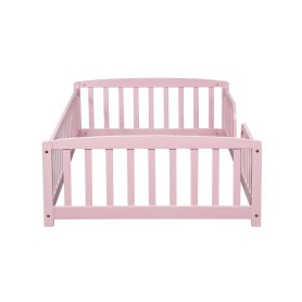 Twin Size Floor Fence Bed with Central Entrance 44 Twin Size Floor Fence Bed with Central Entrance