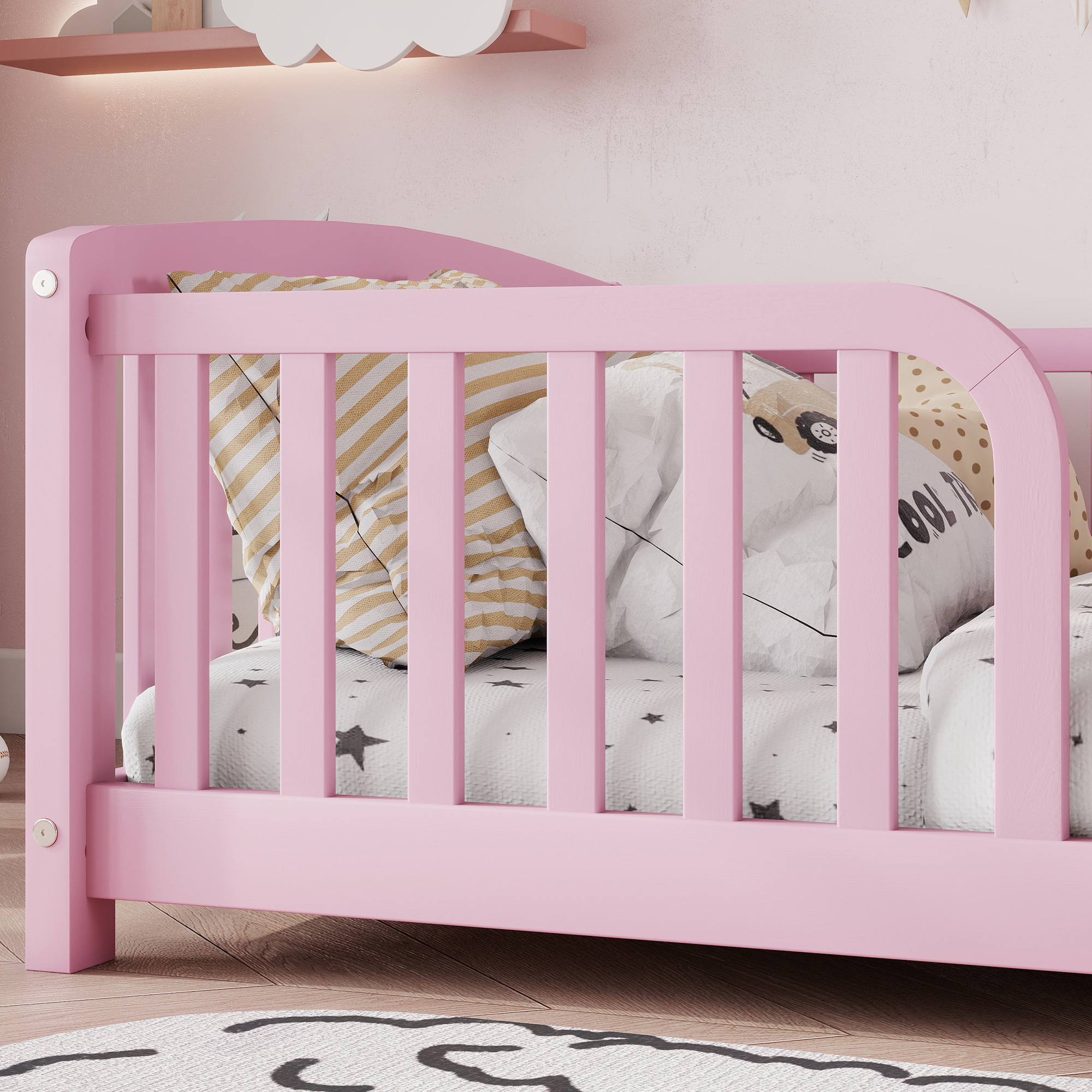 Twin Size Floor Fence Bed with Central Entrance 20 Twin Size Floor Fence Bed with Central Entrance