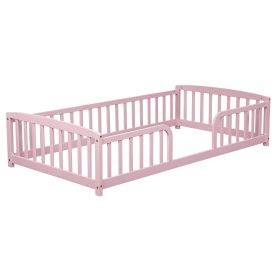 Twin Size Floor Fence Bed with Central Entrance 69 Twin Size Floor Fence Bed with Central Entrance