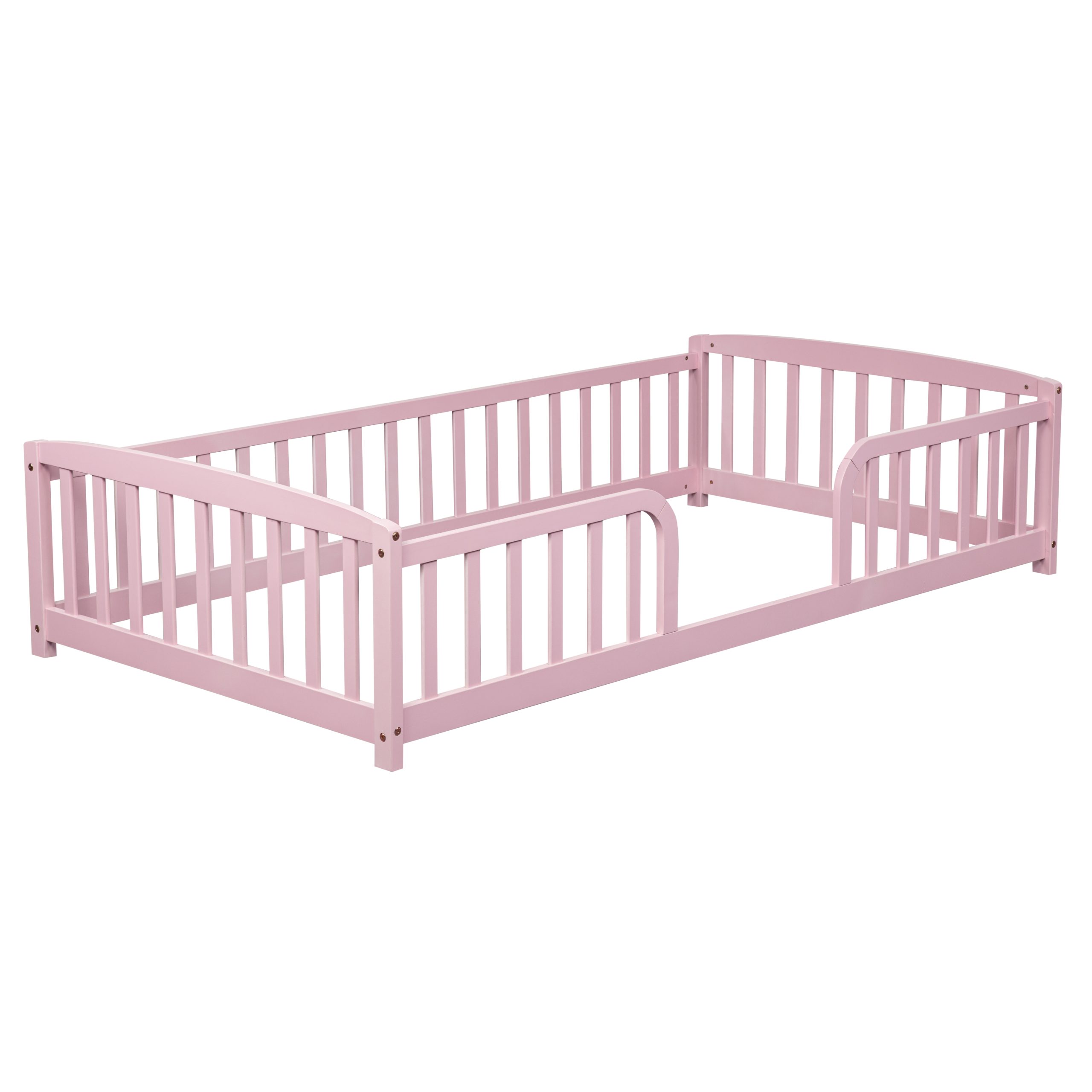 Twin Size Floor Fence Bed with Central Entrance 35 Twin Size Floor Fence Bed with Central Entrance