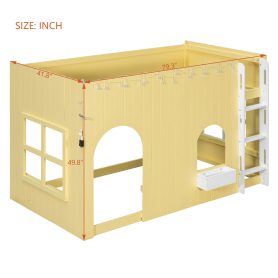 Twin Size Kids Loft Bed With Warm Led Light String 20 Twin Size Kids Loft Bed With Warm Led Light String