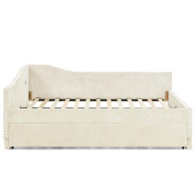Twin Size Curved Round Edge Padded Backrest Daybed