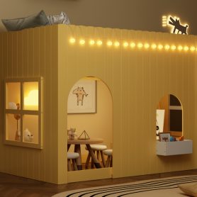 Twin Size Kids Loft Bed With Warm Led Light String 29 Twin Size Kids Loft Bed With Warm Led Light String