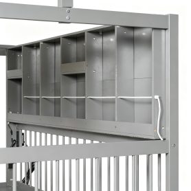 Twin Size House Bed with 2 Large Drawers, Side Bookshelf with LED Strip