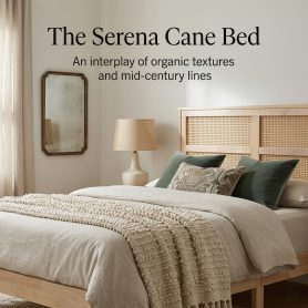 Full Size Solid Wood Bed with Rattan Headboard 42 Full Size Solid Wood Bed with Rattan Headboard