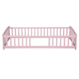 Twin Size Floor Fence Bed with Central Entrance 48 Twin Size Floor Fence Bed with Central Entrance