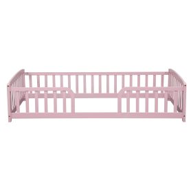 Twin Size Floor Fence Bed with Central Entrance 68 Twin Size Floor Fence Bed with Central Entrance