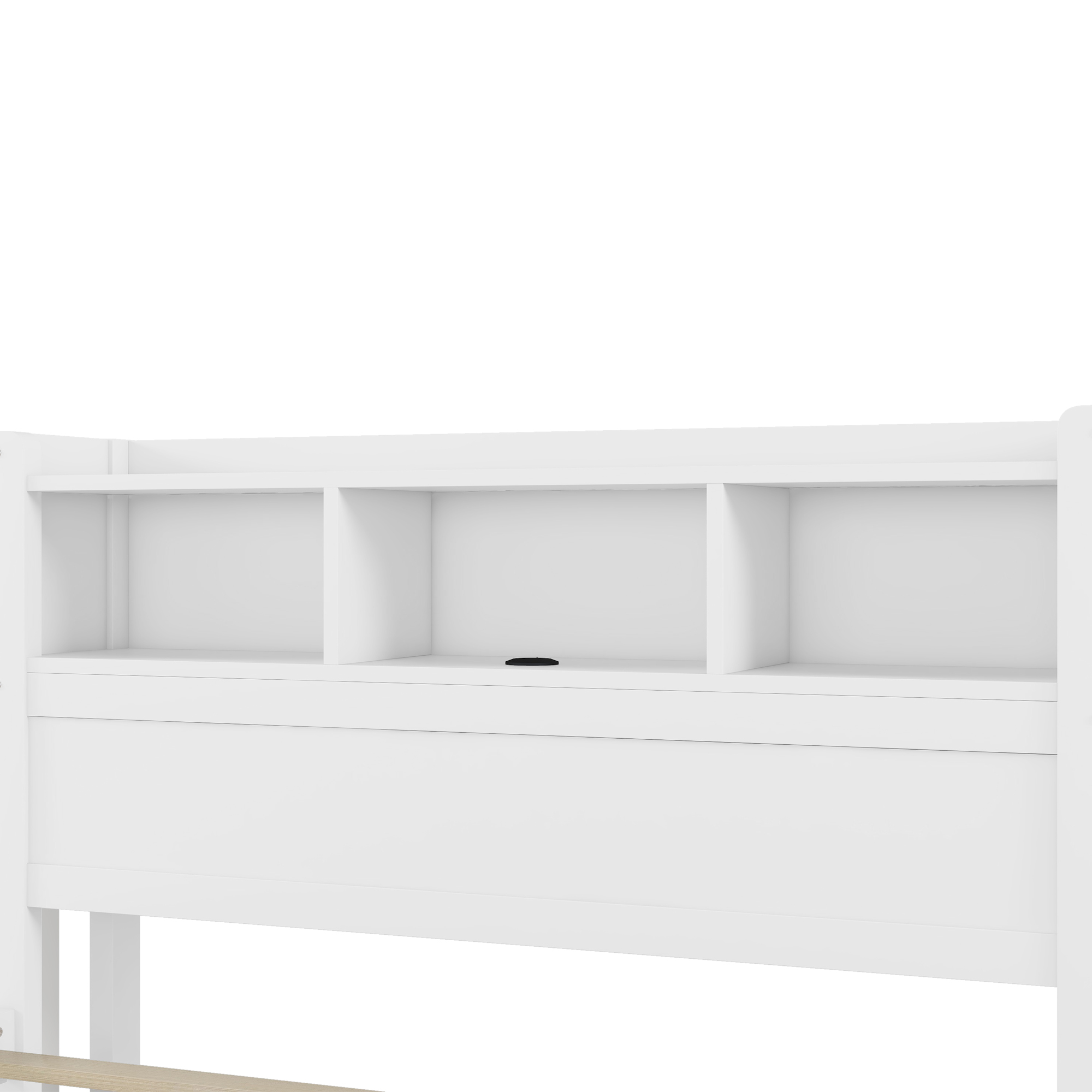 Wood Full Bed with Drawers, Headboard And Pull Out Storage Cabinet