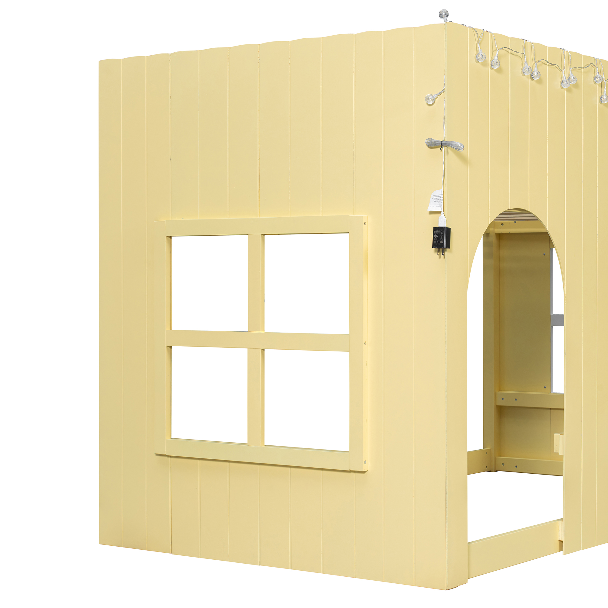 Twin Size Kids Loft Bed With Warm Led Light String 8 Twin Size Kids Loft Bed With Warm Led Light String