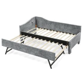 Full Size Curved Round Edge Padded Backrest Daybed
