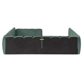 Full Size Velvet Upholstered Floor Bed