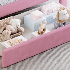 Full Size Upholstered Rainbow Design Bed