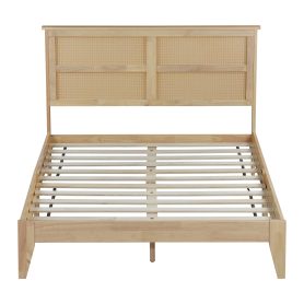 Full Size Solid Wood Bed with Rattan Headboard 33 Full Size Solid Wood Bed with Rattan Headboard