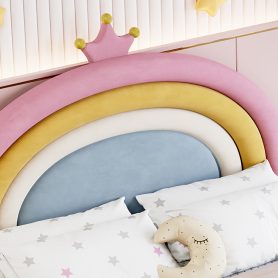 Full Size Upholstered Rainbow Design Bed