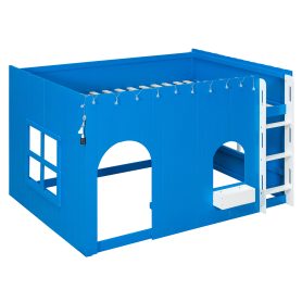 Full Size Kids Loft Bed With Warm LED Light String 20 Full Size Kids Loft Bed With Warm LED Light String