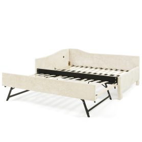 Twin Size Curved Round Edge Padded Backrest Daybed