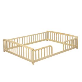 Full Size Floor Fence Bed with Central Entrance