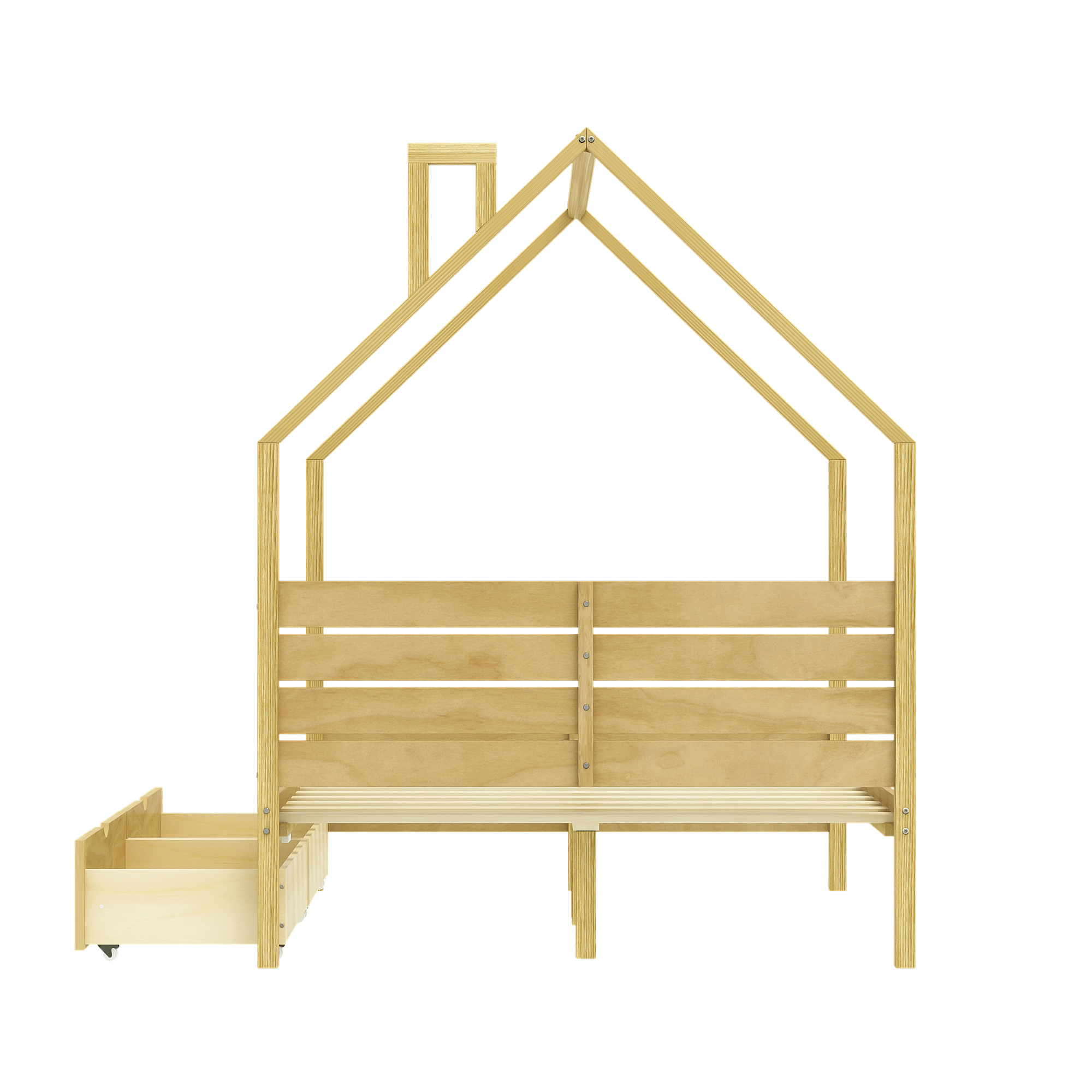 Full Size Montessori Bed With 2 Storage Drawers
