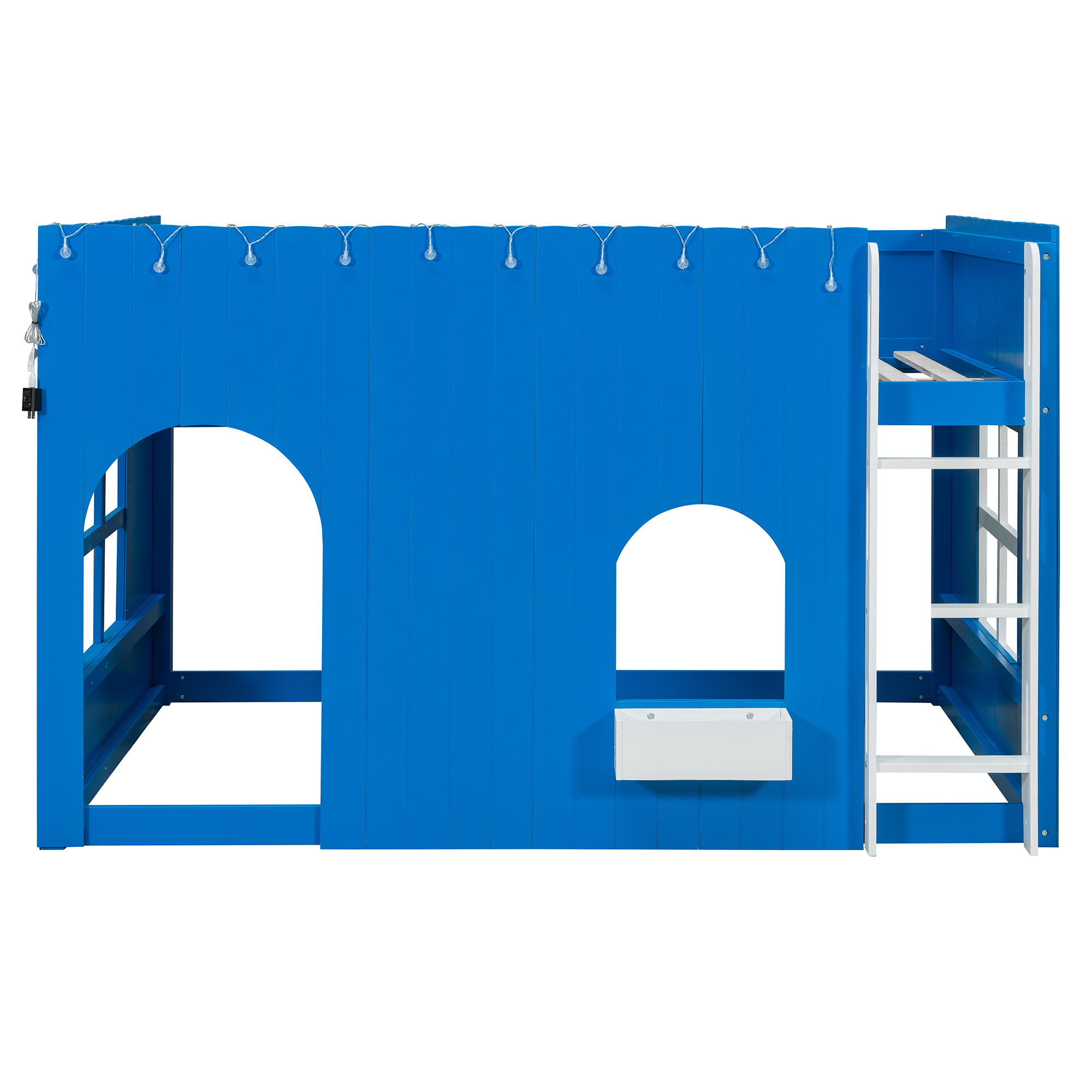 Full Size Kids Loft Bed With Warm LED Light String 7 Full Size Kids Loft Bed With Warm LED Light String