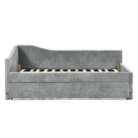 Full Size Curved Round Edge Padded Backrest Daybed