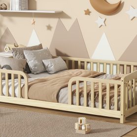 Full Size Floor Fence Bed with Central Entrance