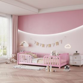 Twin Size Floor Fence Bed with Central Entrance 59 Twin Size Floor Fence Bed with Central Entrance