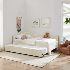 Twin Size Curved Round Edge Padded Backrest Daybed