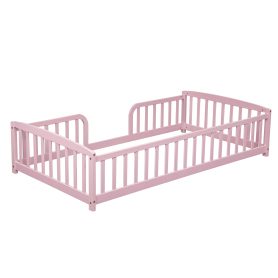 Twin Size Floor Fence Bed with Central Entrance 70 Twin Size Floor Fence Bed with Central Entrance