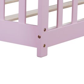 Twin Size Floor Bed with Fence without Door